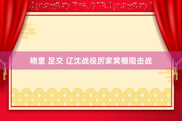楠里 足交 辽沈战役厉家窝棚阻击战