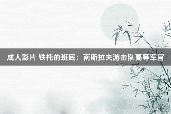 成人影片 铁托的班底：南斯拉夫游击队高等军官