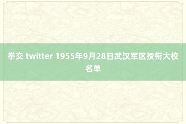 拳交 twitter 1955年9月28日武汉军区授衔大校名