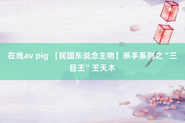 在线av pig 【民国东说念主物】杀手系列之“三目王”王天