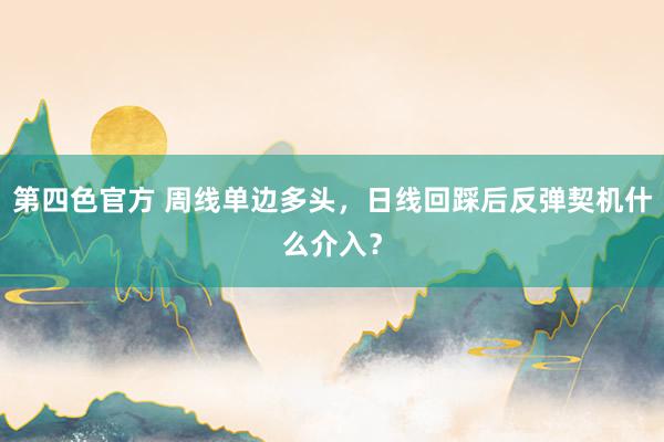 第四色官方 周线单边多头，日线回踩后反弹契机什么介入？