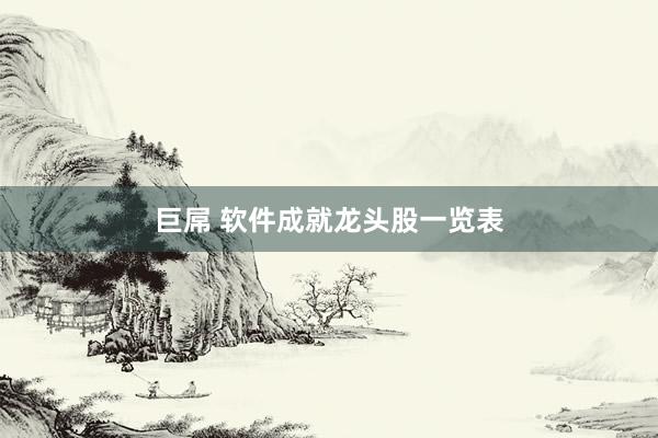 巨屌 软件成就龙头股一览表